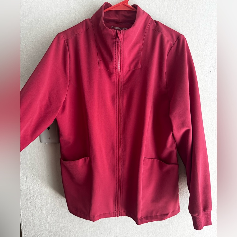 Mandala Magenta Scrub Jacket